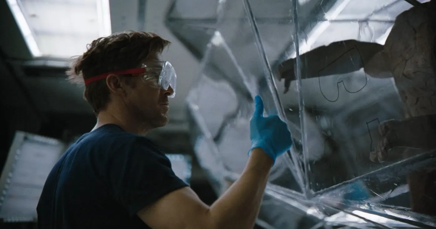 Ryan Gosling as Ryland Grace in spaceship laboratory