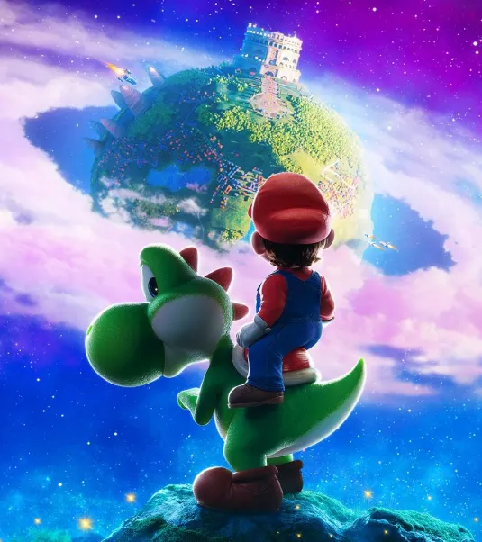 Princess Peach at the helm of a futuristic starship