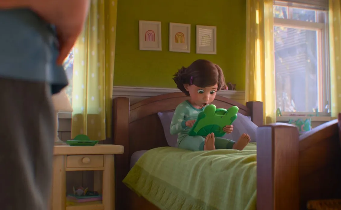 Digital tablet displaying animated AI assistant avatar